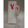 Hand-painted glass chamagne flute