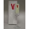 Hand-painted glass champagne flute